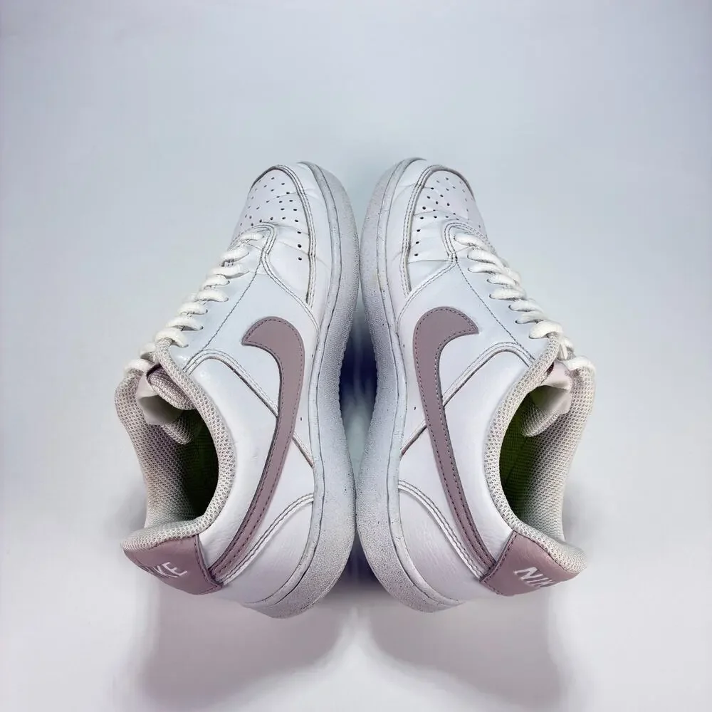Nike Court Vision Low Next Nature White Pink Oxford Sneakers Shoes Womens Sz 8.5